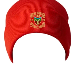 Royal Buckley Red Cuffed Winter Beanie with Logo