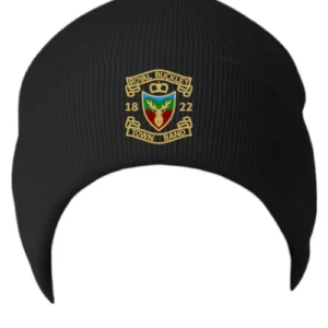 Royal Buckley Black Cuffed Winter Beanie with Logo